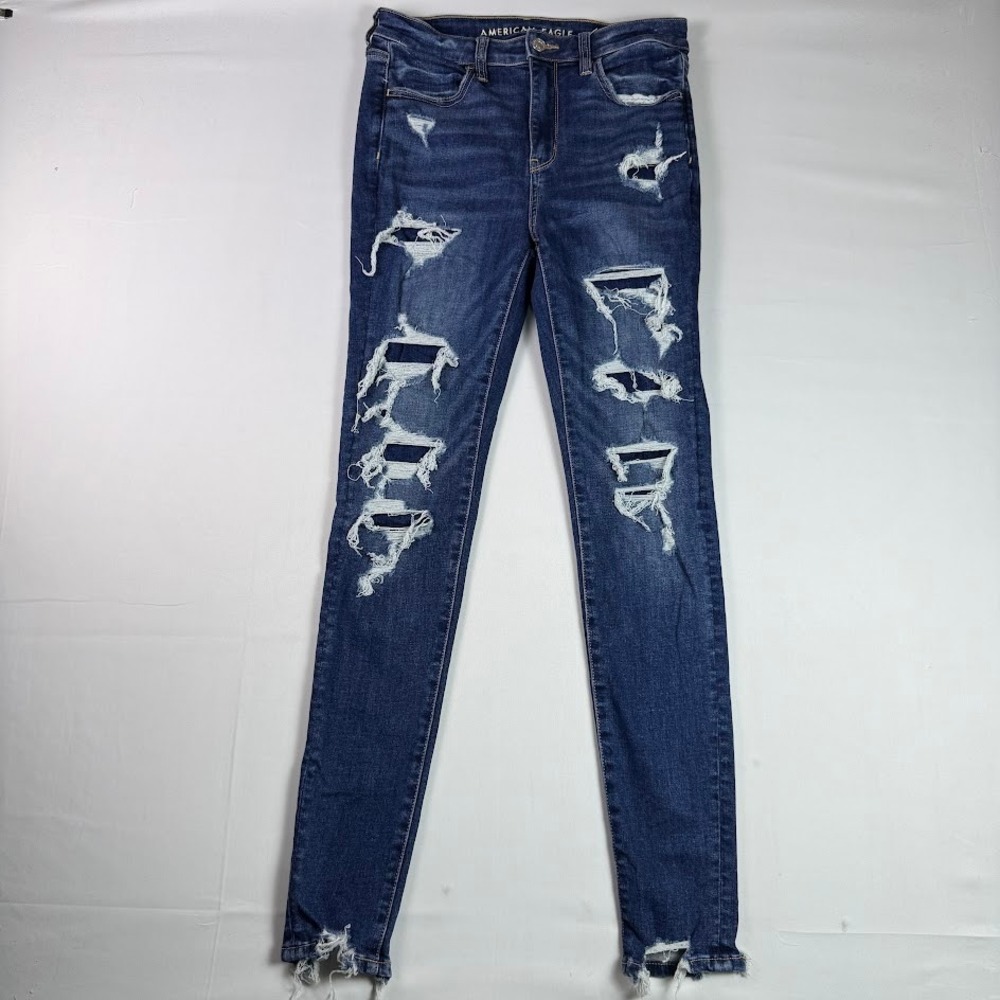American Eagle Super Hi-Rise Jegging Distressed Skinny Jeans Size 6 Stretch